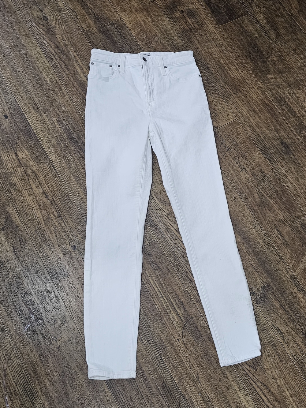 J.Crew Curvy Toothpick Jeans Womens 28 White HighRise Skinny Stretch Denim Pants